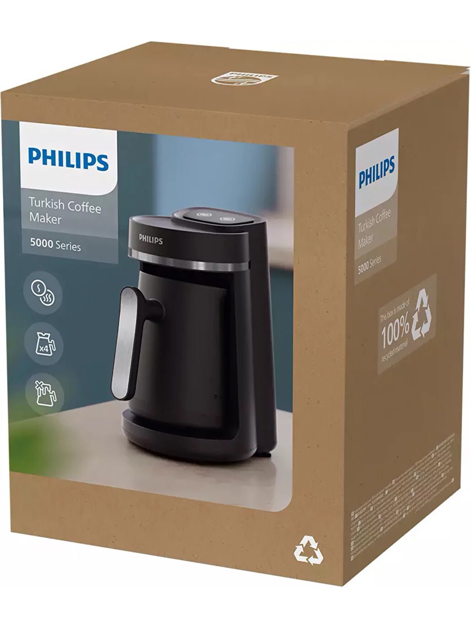 Philips 5000 Serisi Türk Kahvesi Makinesi, Közde Türk Kahvesi Pişirme Fonksiyonu, Kullanımı Kolay Dokunmatik Tuşlar, HDA150/61